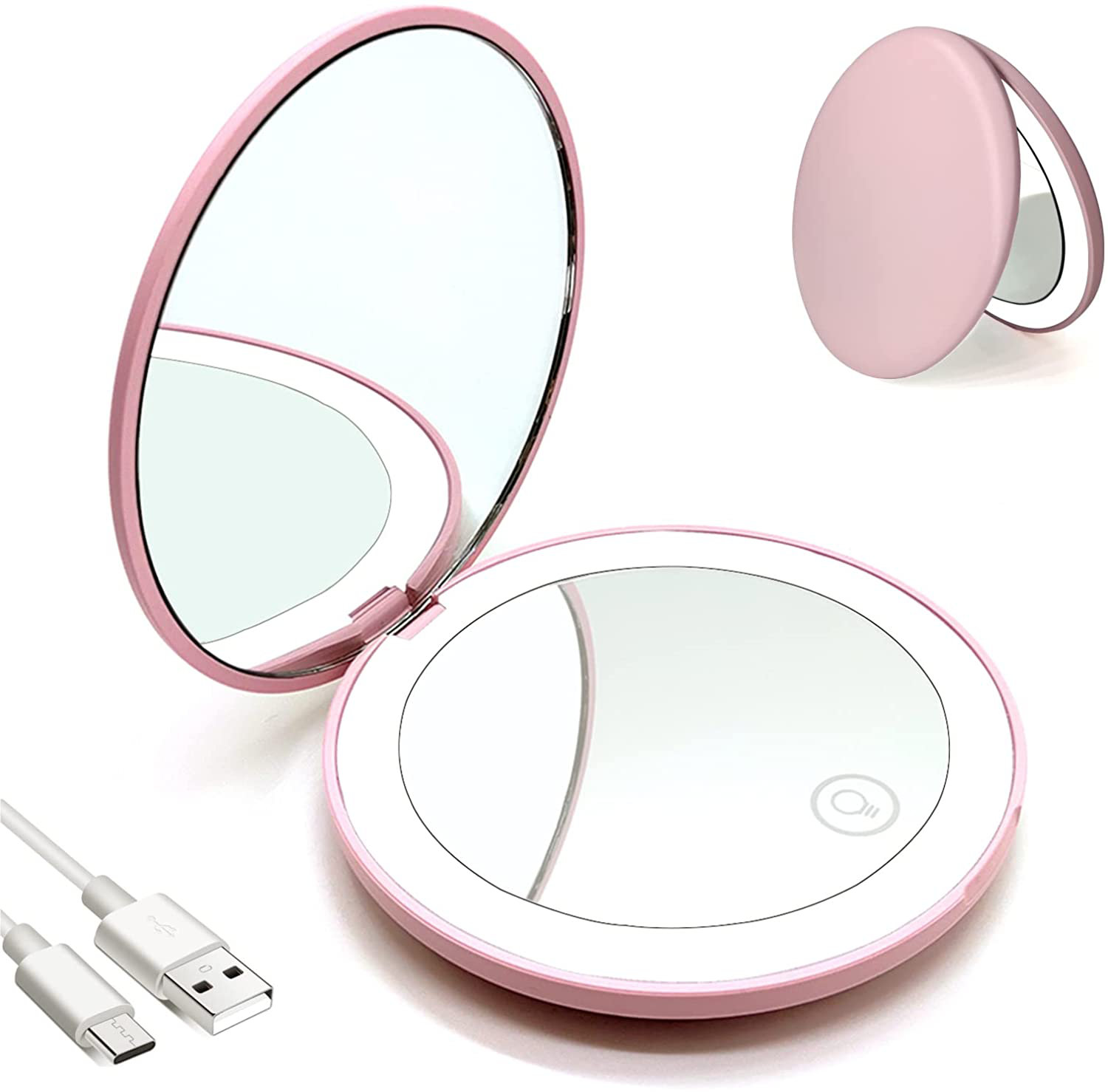 Purse and Handbags,1X /10X Mag Elegant Compact Lighted Makeup Mirror for Travel