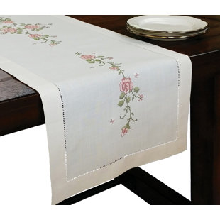 Xia Home Fashions Whimsy Embroidered Pattern Table Runner Wayfair Roses Embroidery With Hand Rendered Cutwork Table Runner