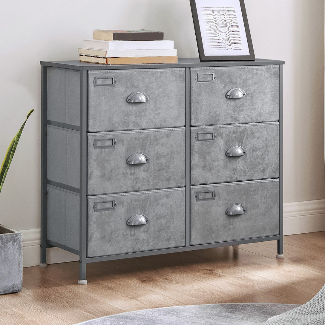 Rebrilliant Fabric Drawer Dresser 6 Drawer Wide Storage Dresser Closet Storage Drawers With Metal Frame Labels Wooden Top For Closet Hallway Nursery Silver Grey And Grey 810e5e472cc149ef88ad3caee57c3d4f Reviews Wayfair Ca