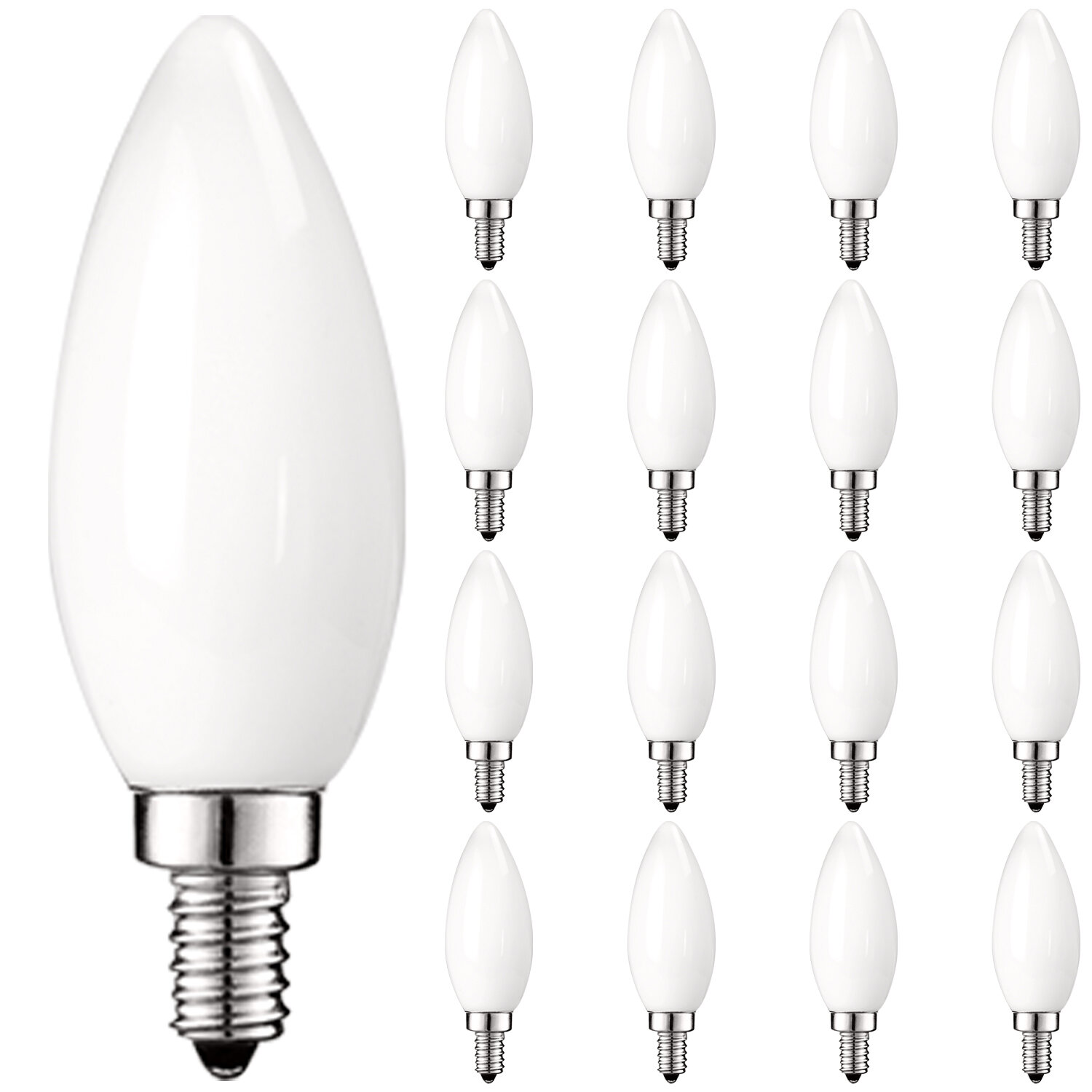 Wet Rated MaxLite Candelabra LED Chandelier Bulbs E12 Base Dimmable Filament Candle Bulbs 6-Pack 40W Equivalent 2700K Soft White 300 Lumens Enclosed Fixture Rated Energy Star 