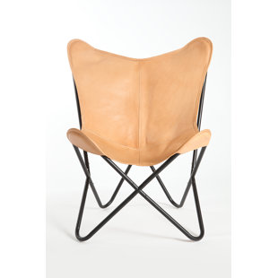 Go to store & view more images Foundry Select Cochrane Butterfly Saddle Natural Leather Lounge Chair
