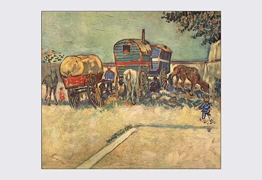 Vault W Artwork 'Gypsy Camp' by Vincent van Gogh Painting