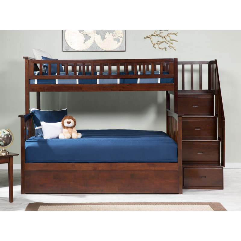 twin bunk bed with trundle and stairs