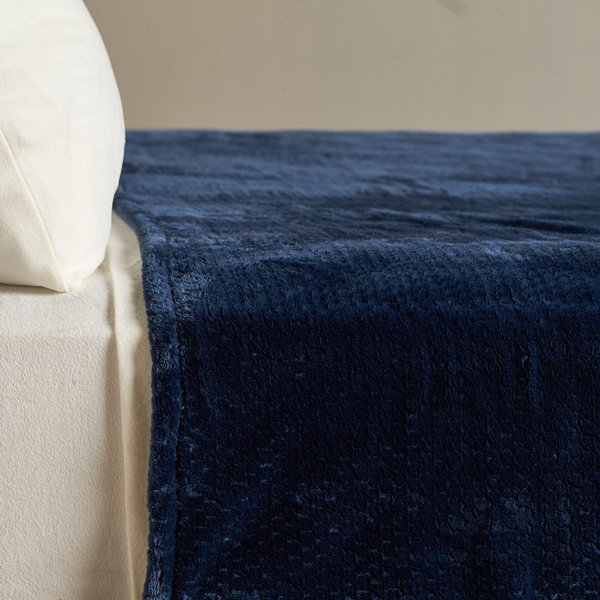 Navy Velvet Blanket Wayfair