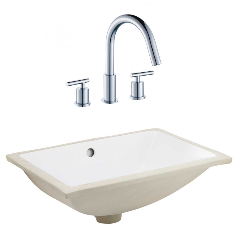 Royalpurplebathkitchen Csa Ceramic Rectangular Undermount Bathroom Sink With Faucet And Overflow Wayfair