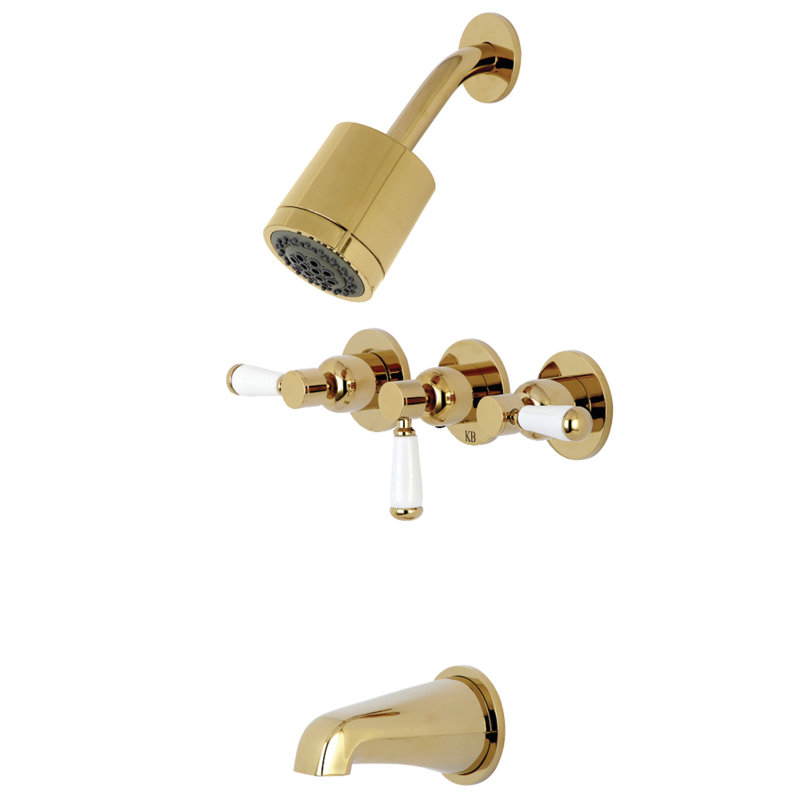 Kingston Brass Paris 3 Handle Diverter Tub And Shower Faucet Wayfair