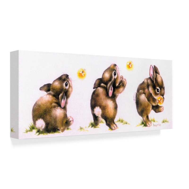 Winston Porter Bunny And Lightning Bug Acrylic Painting Print On