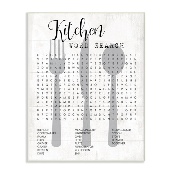 Gracie Oaks Kitchen Word Search Fun Family Word Design By Daphne Polselli Graphic Art Print Wayfair