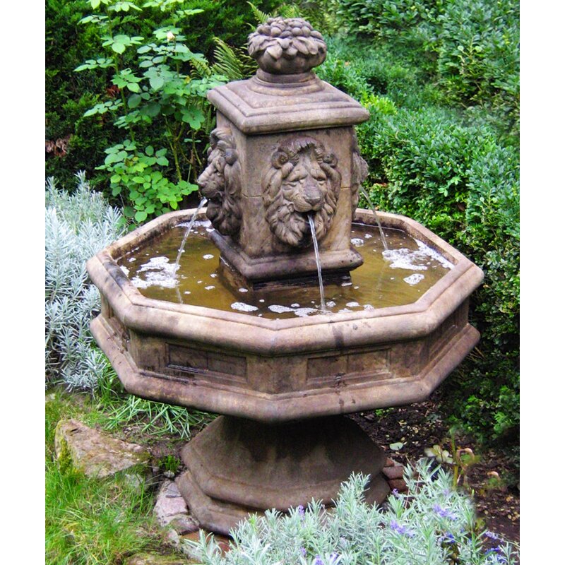 Henri Studio Lion Concrete Classic Waterfall Fountain & Reviews | Wayfair