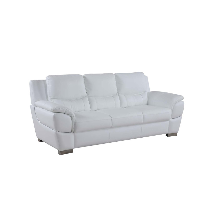 Laude Run Henton Leather Sofa Reviews Wayfair Ca Laude Run Henton Leather Sofa