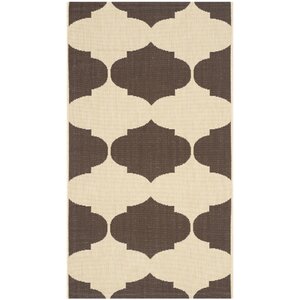 Short Beige/Chocolate Contemporary Rug