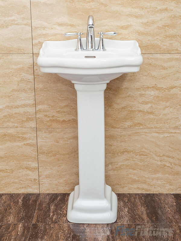 Roosevelt Vitreous China 18 Pedestal Bathroom Sink With Overflow