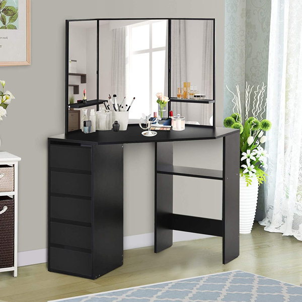 Ebern Designs Hartz Dressing Table with Mirror | Wayfair.co.uk