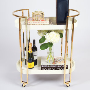 Gold Bar Cart Wine Rack Wayfair Shultz Oval Bar Cart