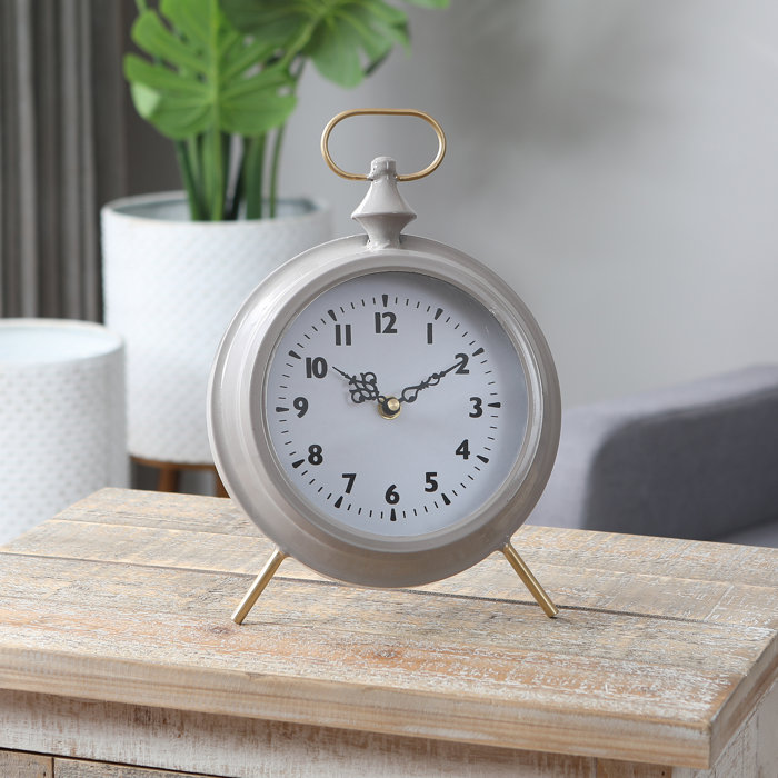 Gracie Oaks Round Decorative Table Clock Reviews Wayfair
