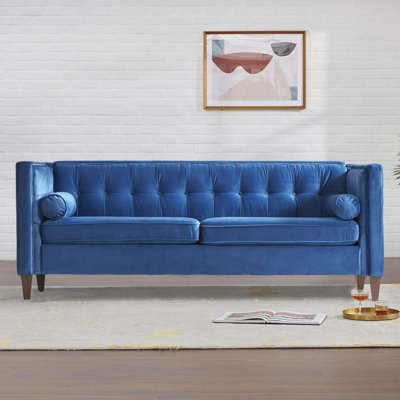 Chelsea 77'''' Wide Fabric Tufted Square Arm Sofa