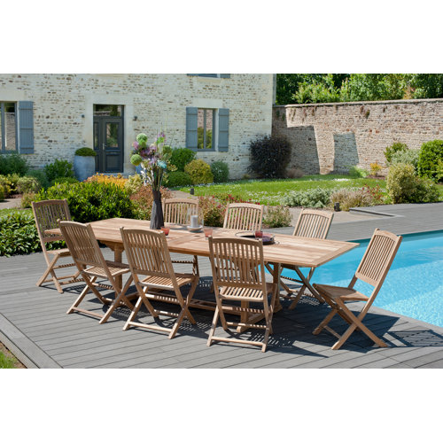 Woehler Extendable Teak Dining Table Dakota Fields Size: 75cm H x 200cm W x 120cm D