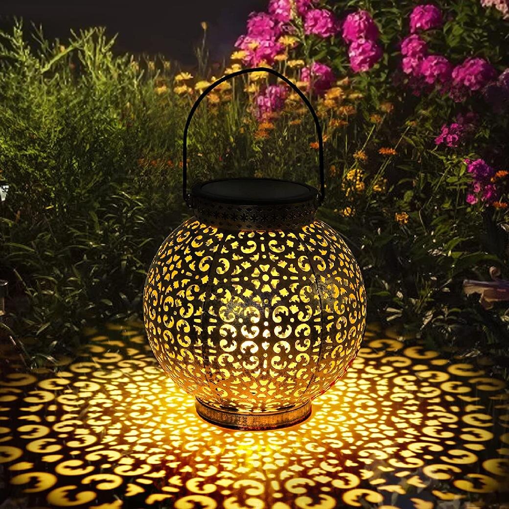 Solar Power Retro LED Table Lantern Hanging Light Outdoor Garden Yard Lawn Lamp