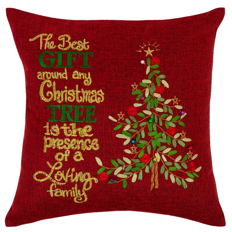 red and green throw pillows