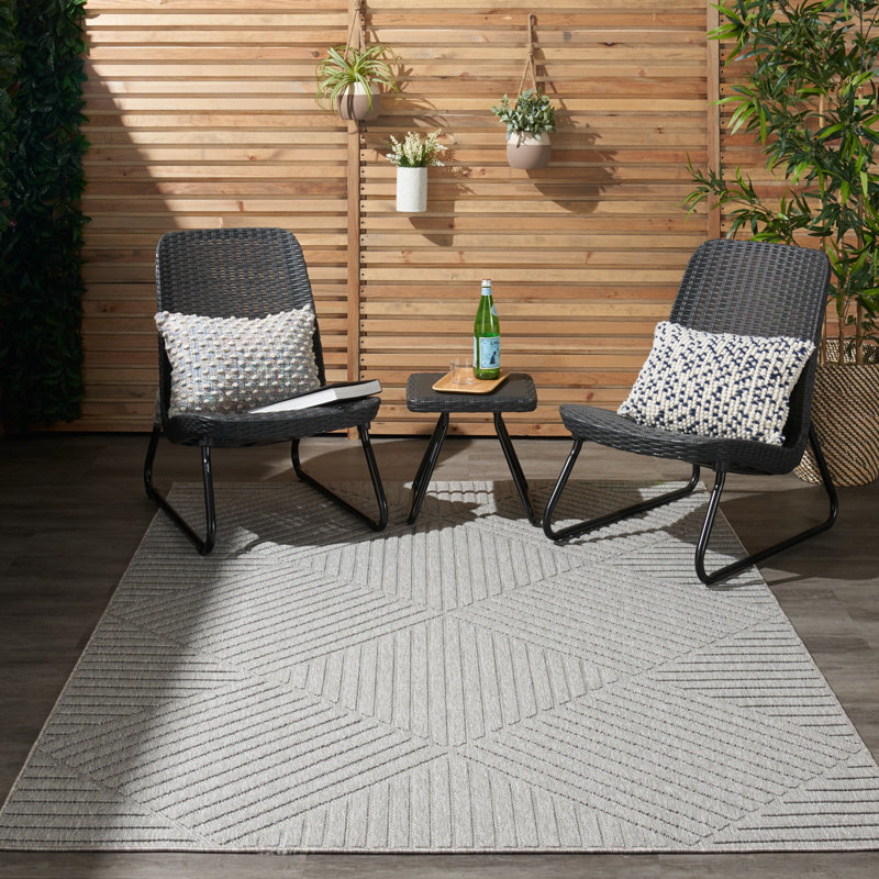 Mercury Row Mira Power Loom Gray Indoor Outdoor Use Rug Reviews Wayfair