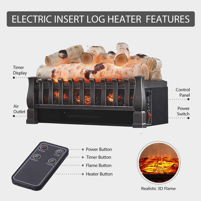Red Barrel Studio Friedrich Electric Fireplace Logs Wayfair Ca