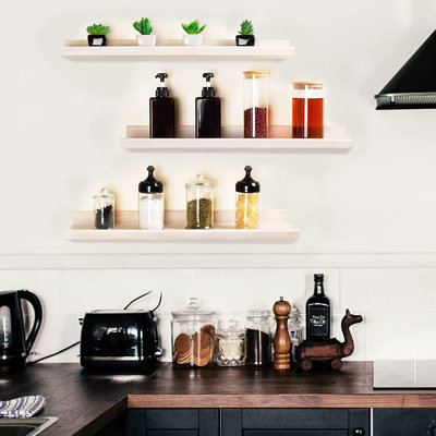 3 Piece Wood Floating Shelf