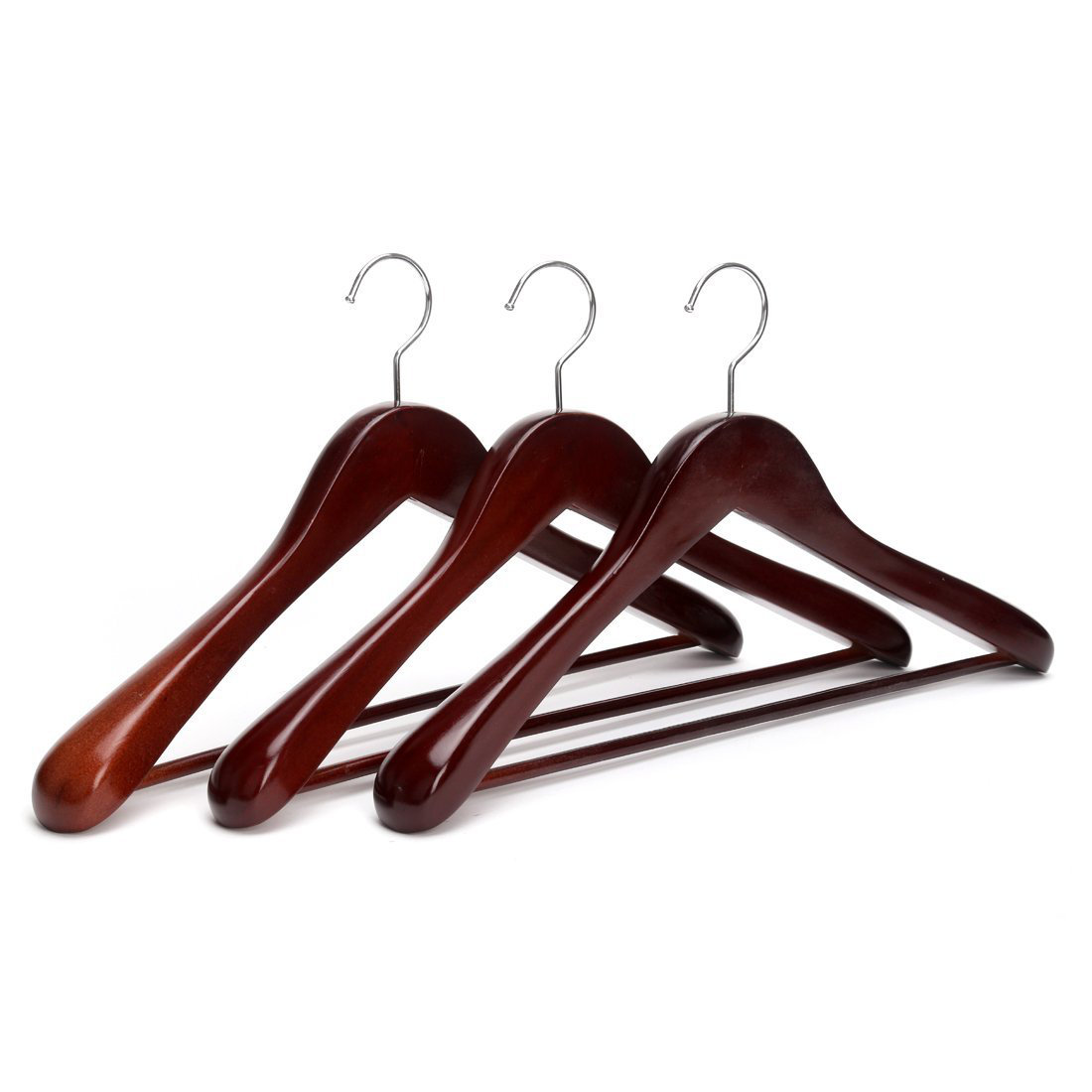 Rebrilliant Extra Wide Rounded Shoulder Finish Wooden Coat Hangers Our Sites