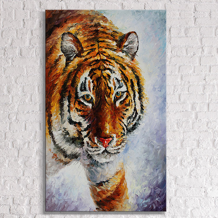 Pictureperfectinternational Tiger On The Snow By Leonid Afremov