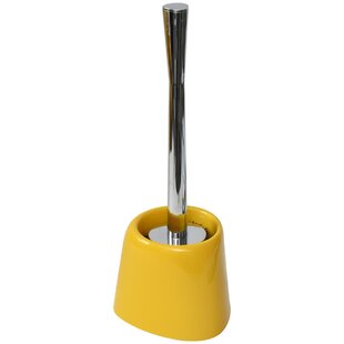 yellow toilet brush holder