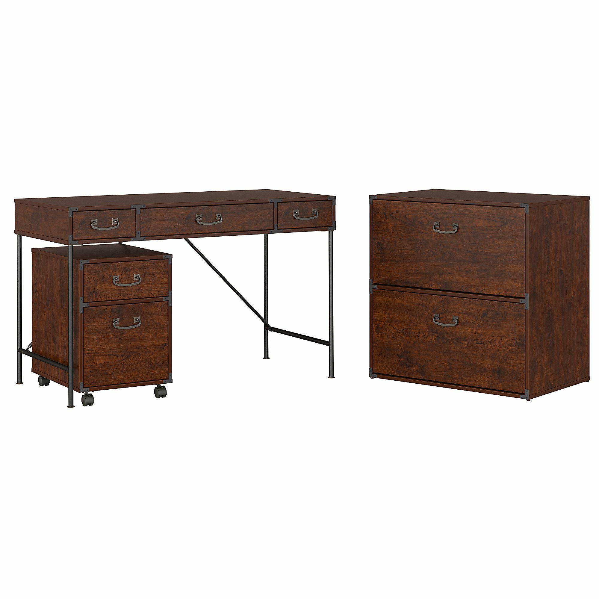 Kathy Ireland Home By Bush Furniture Ironworks Desk Storage And Filing Cabinet Set Reviews Wayfair