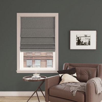 Pryer Textured 100% Blackout Cordless Roman Shade INCOMPLETE 
