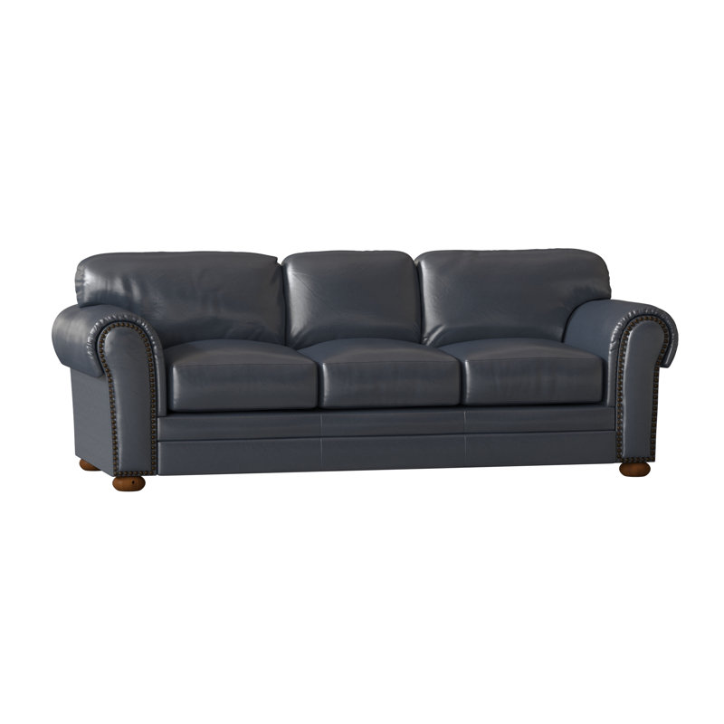 Omnia Leather Cheyenne 96 Wide Genuine Leather Rolled Arm Sofa Reviews