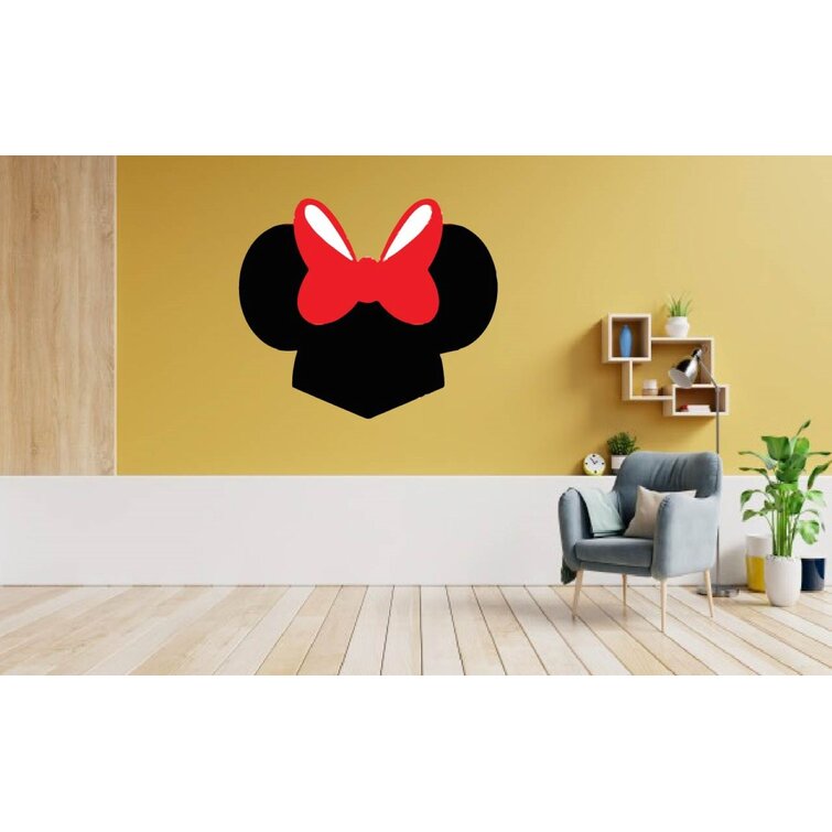 Personalised Minnie Mouse Ears head Wall Art Sticker Girls Bedroom