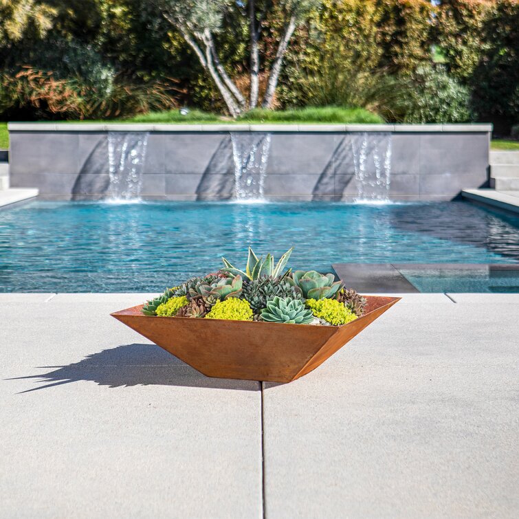 Corten Steel Planter Square Tapered Pot Extra Large 