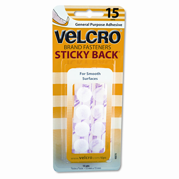Velcro Usa Inc Sticky Back Velcro Brand Dot Fasteners On Strips 5 8 Dia Black 15 Sets Pack Wayfair