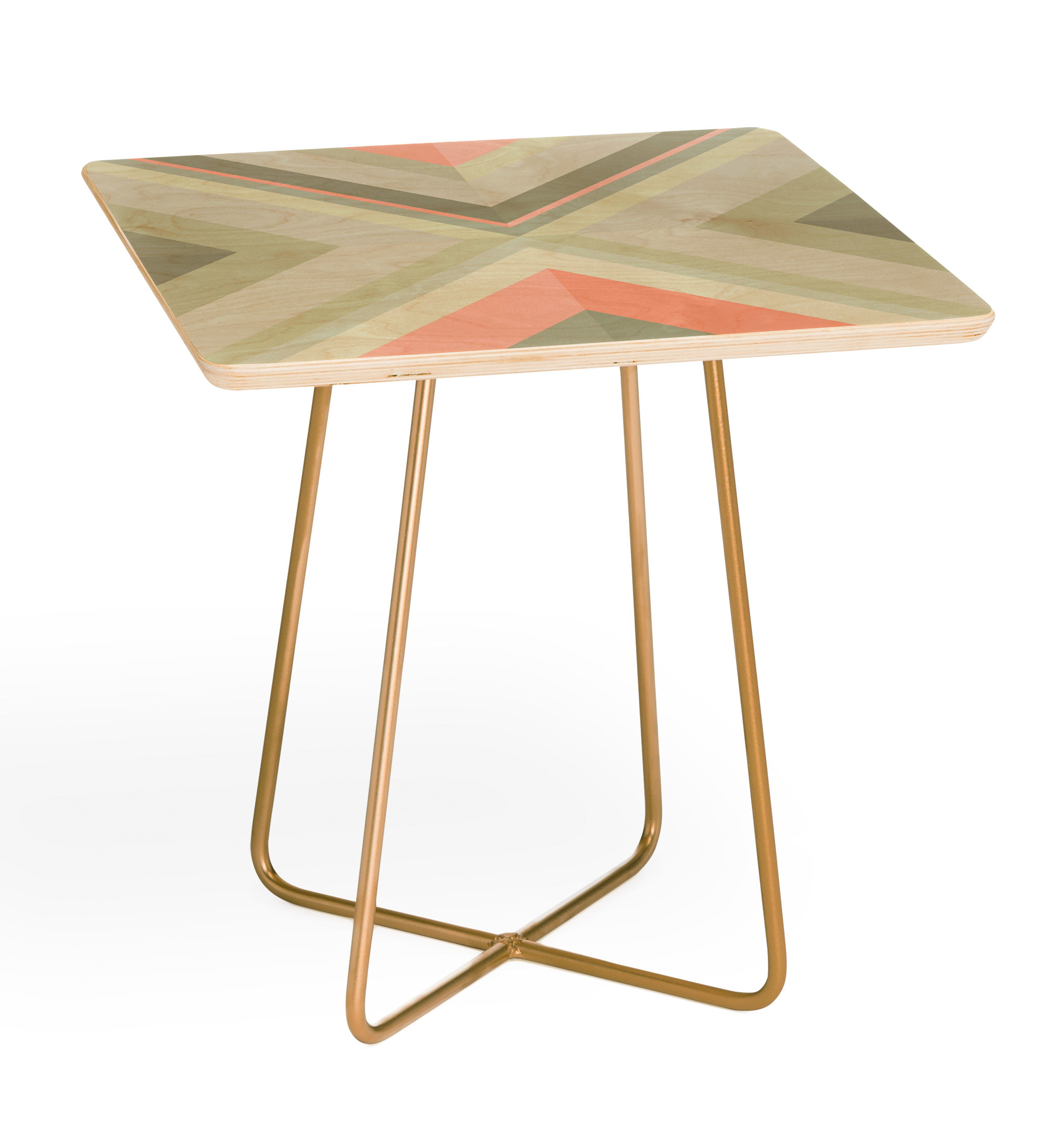 East Urban Home Iveta Abolina Matcha Chevron Square End Table Wayfair Ca