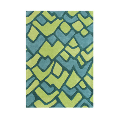 Chubbuck HandTufted LimeAqua Area Rug The Conestoga Trading Co