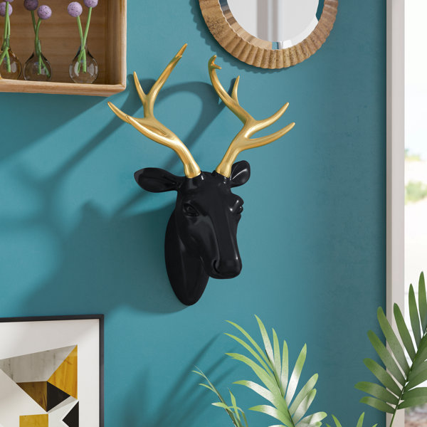 60cm Red Large Stag Head Deer Antlers Wall Mount Modern Art Decor