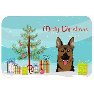 Christmas Tree and German Shepherd Kitchen/Bath Mat