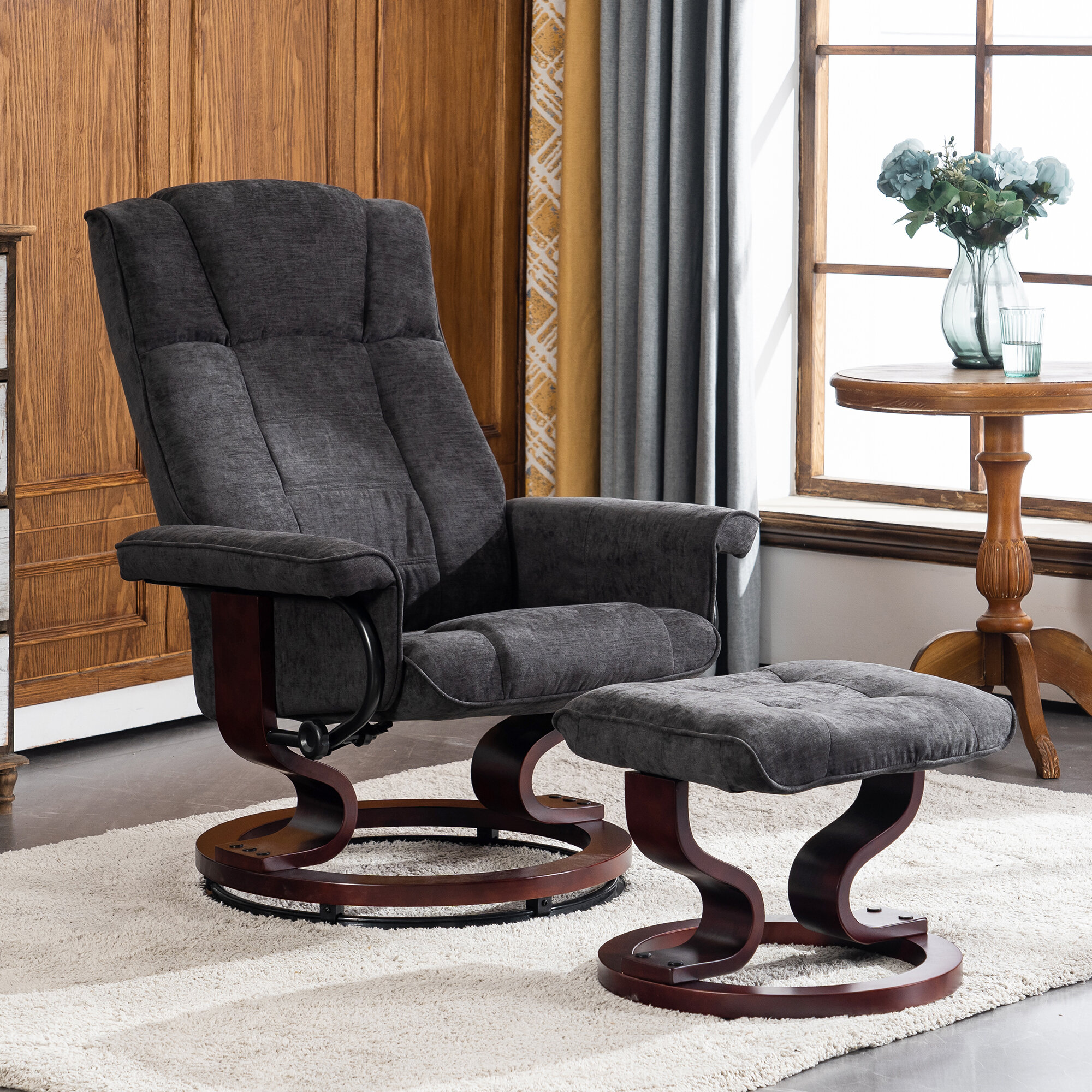 upholstered swivel recliner