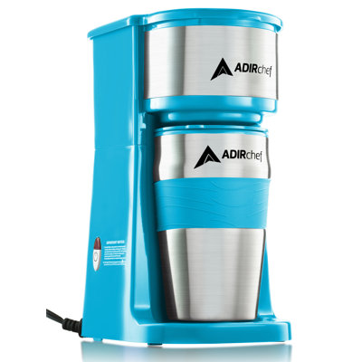 AdirChef  Grab and Go Personal Coffee Maker with 15 oz. Travel Mug  Color: Crystal Brew