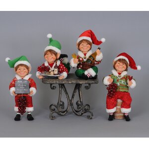 Christmas 4 Piece Wine Elf Figurine Set