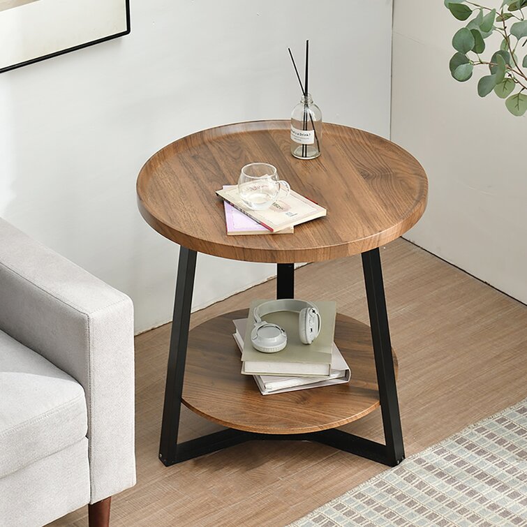 17 Stories Ethean 23.6'' Tall Cross Legs End Table | Wayfair