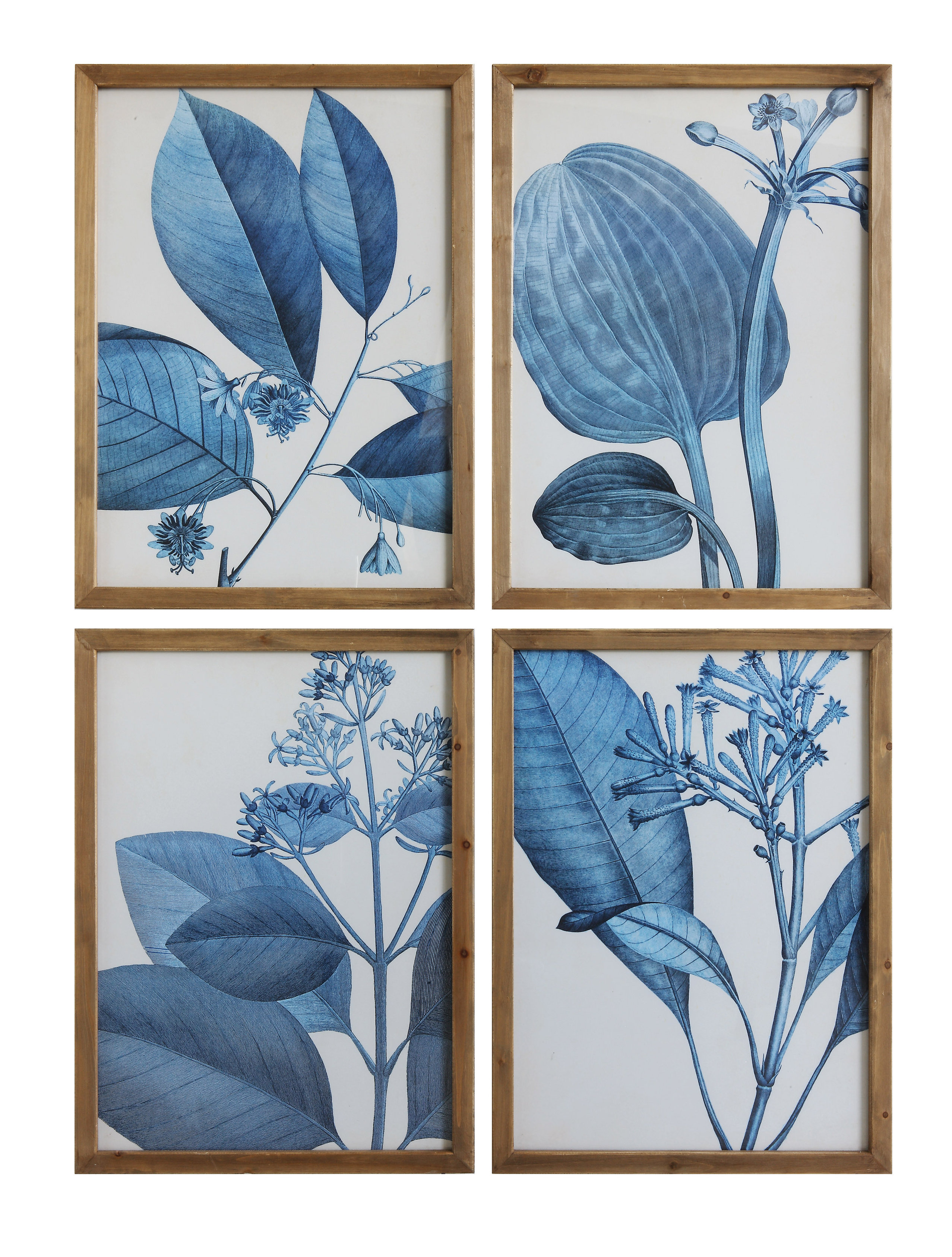 Blue Botanical 4 Piece Picture Frame Painting Set Reviews Joss Main