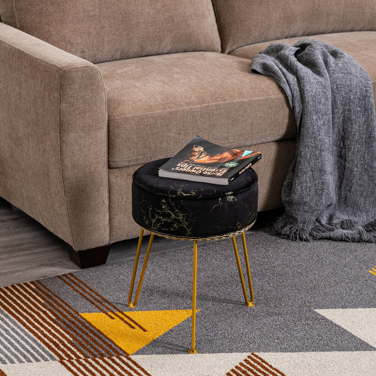 Farini 17.5'' Tall Velvet Vanity Stool & Reviews Wayfair