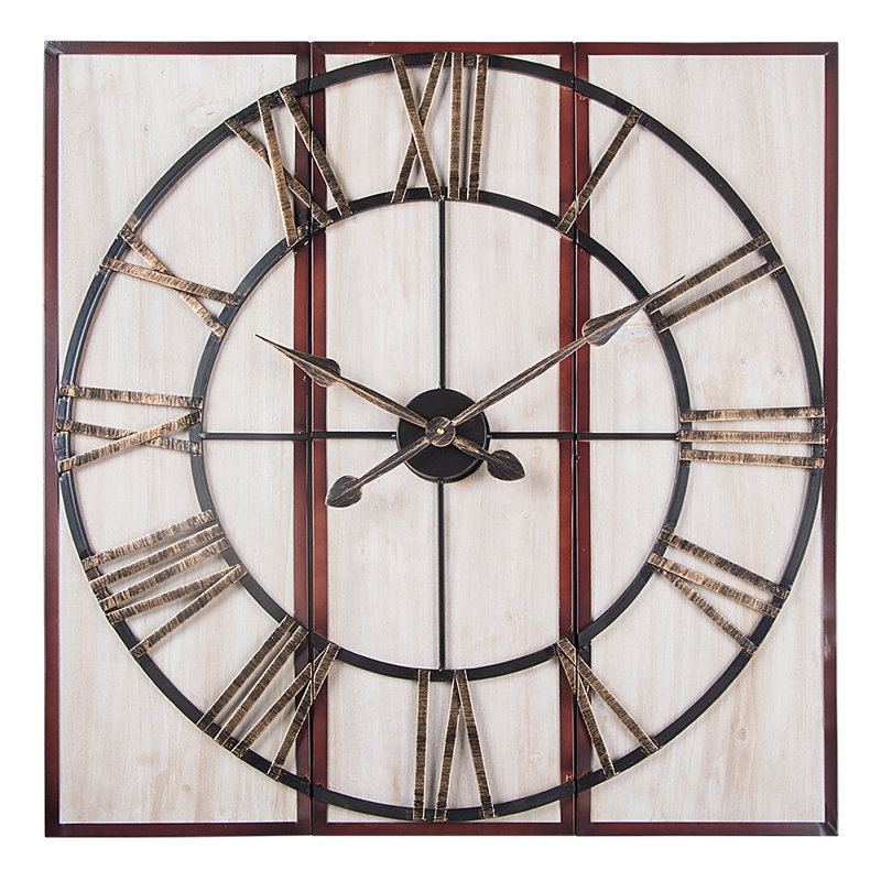 Millwood Pines Oversized Woolley Square 3 Piece Wall Clock Set Wayfair