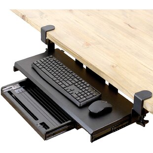 Underdesk Keyboard Tray Drawer Sliding Black Height Adjustable Impact Resistant 