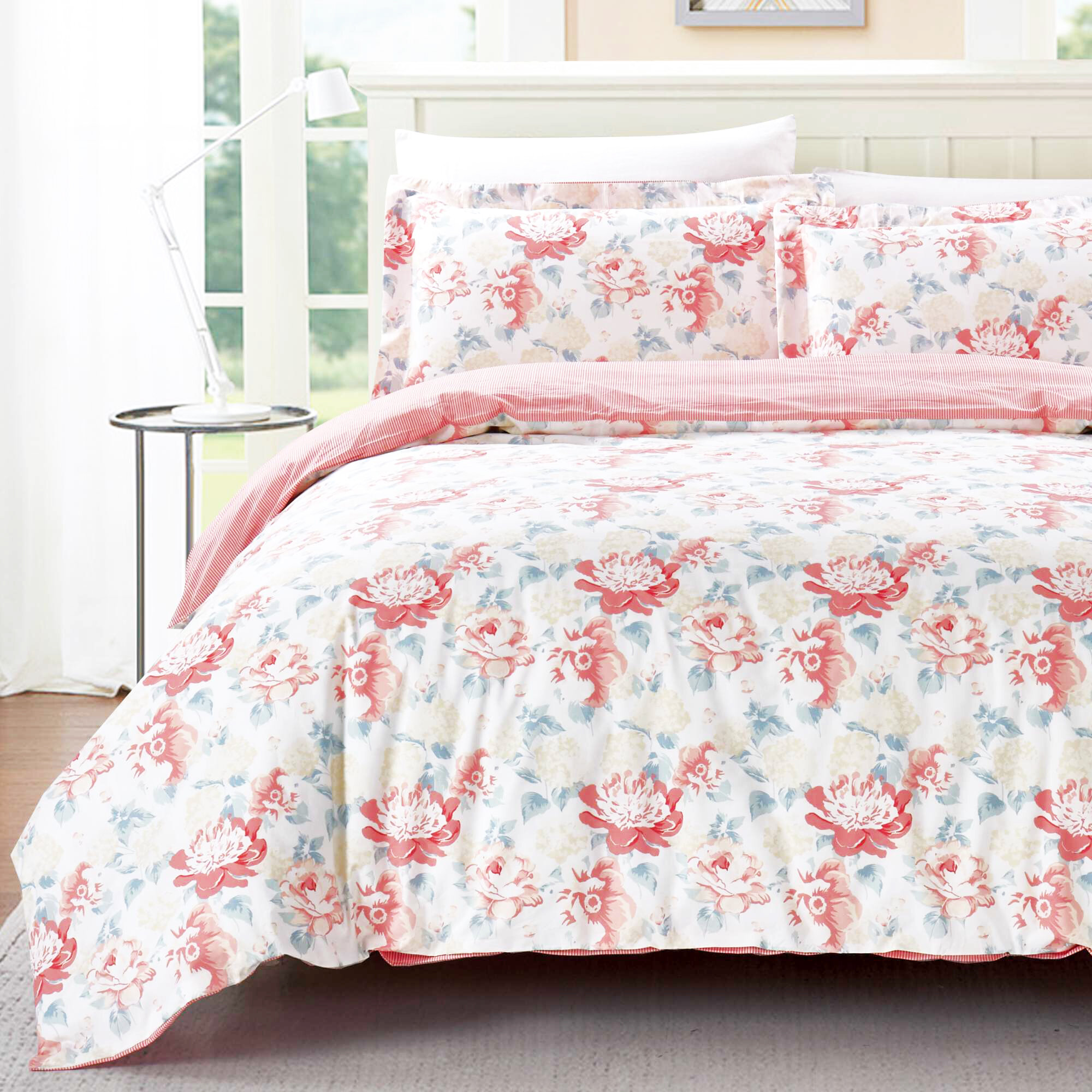 Nmk Textiles Inc English Floral 100 Cotton Reversible Duvet