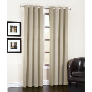 Groton Solid Room Darkening Grommet Single Curtain Panel