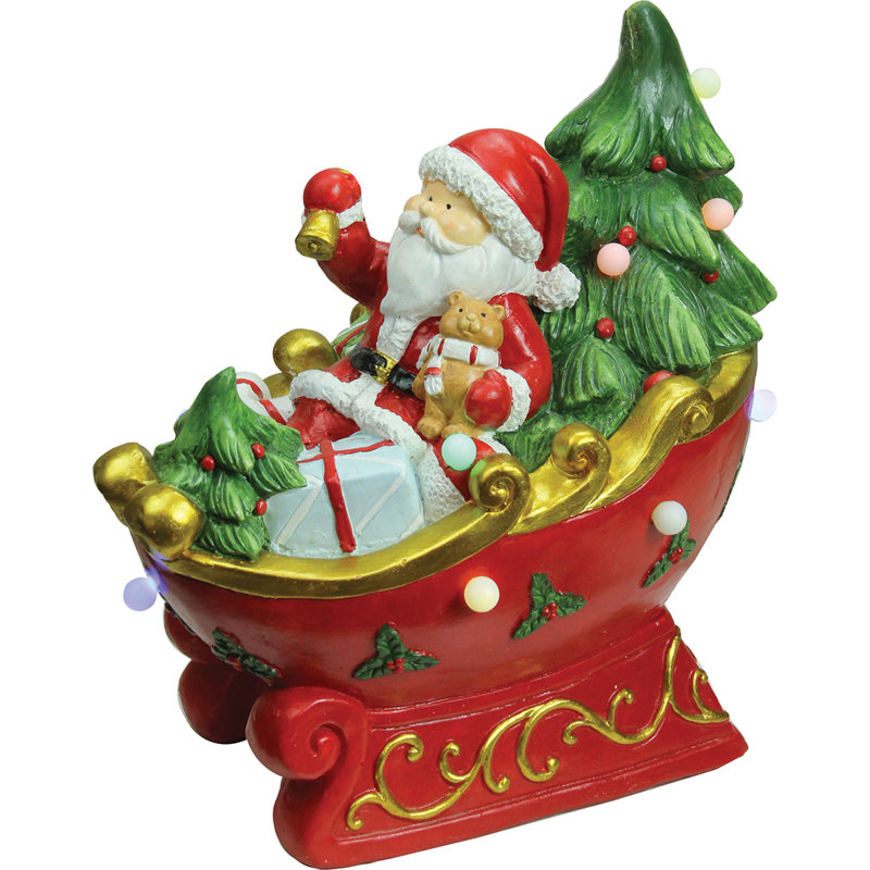 The Holiday Aisle Led Lighted And Musical Santa In A Sleigh